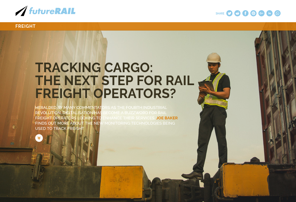 Tracking cargo: the next step for rail freight operators? - Future Rail ...