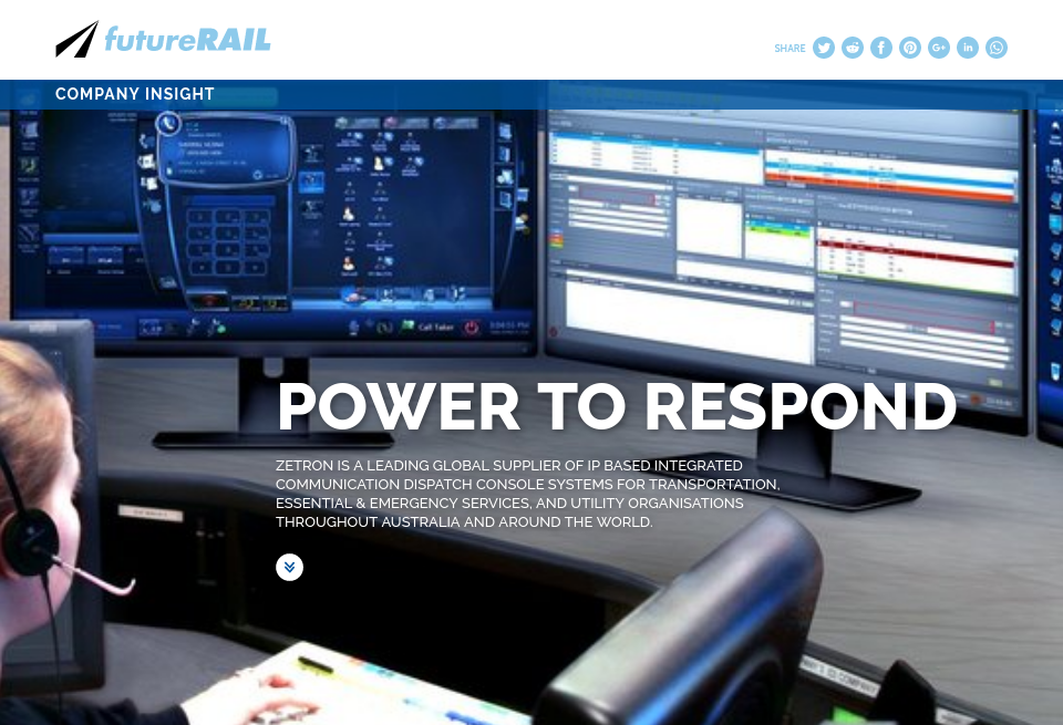 Zetron Company Insight - Future Rail | Issue 61 | May 2018