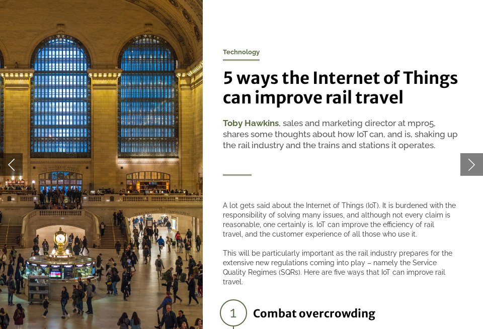 Internet Rail 5 ways the Internet of Things can improve rail travel - Future Rail ...