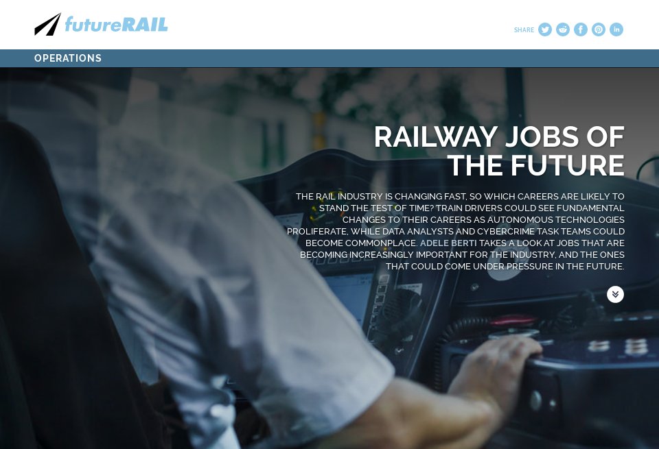 Railway Jobs Of The Future Future Rail Issue 78 October 19